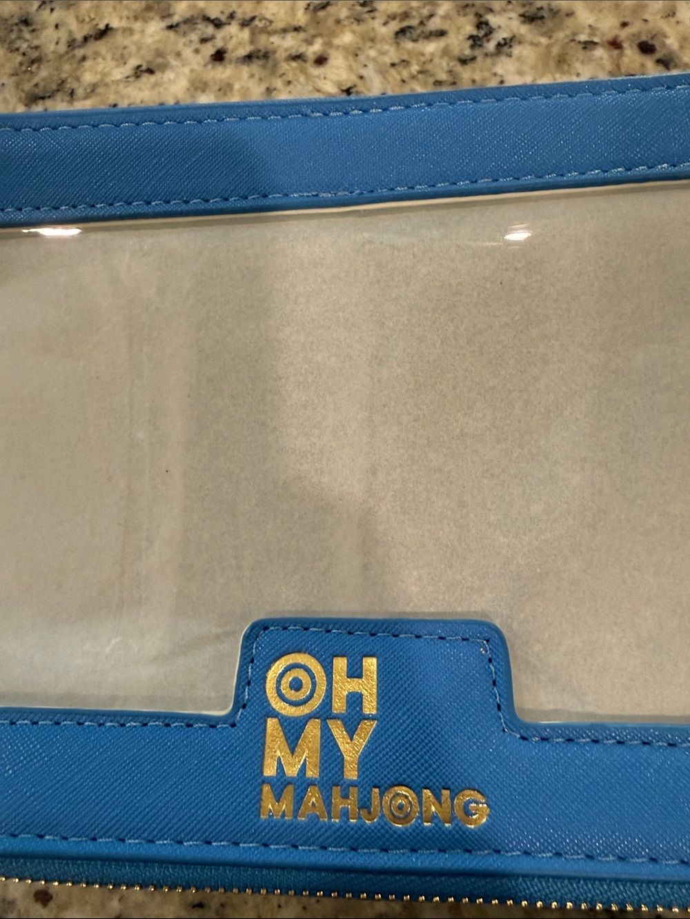 Oh My Mahjong Clear tile  Case in Bright Blue